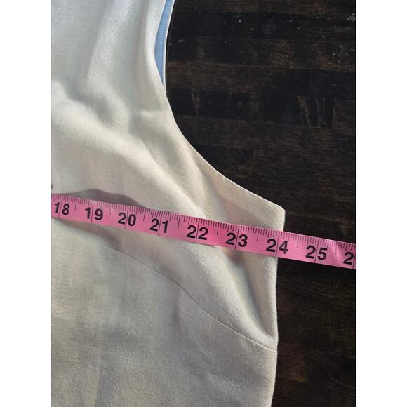 Deane-White Linen Blend Sheath Dress Plus Sz 20 Jacket Embroidered Floral - Picture 9 of 10